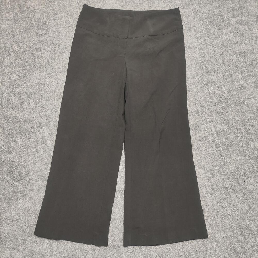 Charlotte Russe Pants Womens 10 Black Twill Wide Leg Ankle Dress Workwear